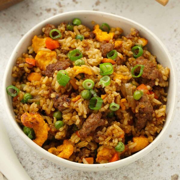 Chinese fried rice with beef